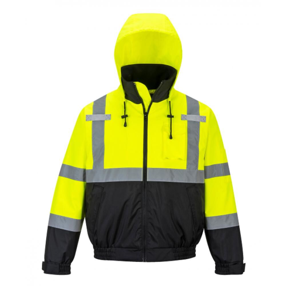 Yellow and Black Hi-Vis Premium Bomber Jacket - Large US364YBRL