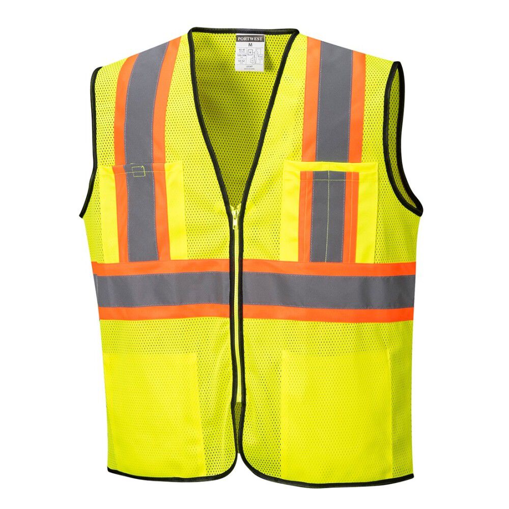 Yellow Frisco Contrast Hi-Vis Vest - 5XL US381YER5XL