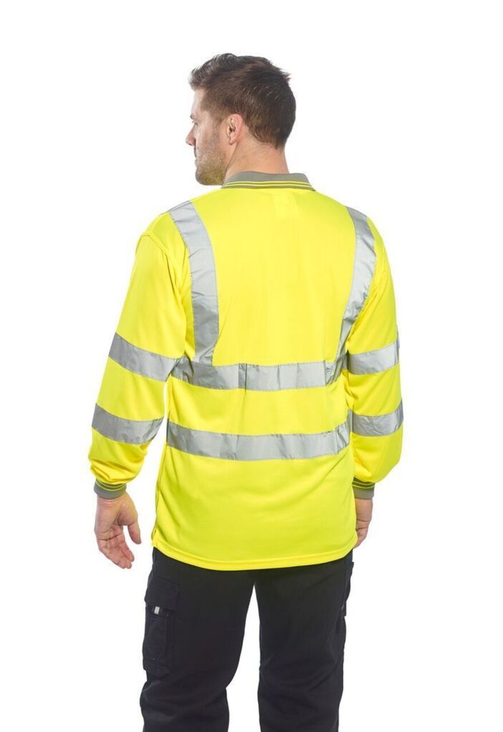 Yellow Hi-Vis Long Sleeved Polo Shirt - 5XL S277YER5XL