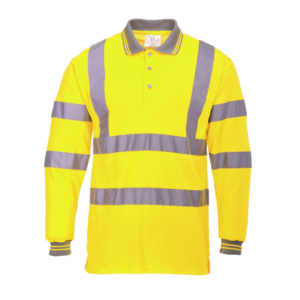 Yellow Hi-Vis Long Sleeved Polo Shirt - 5XL S277YER5XL