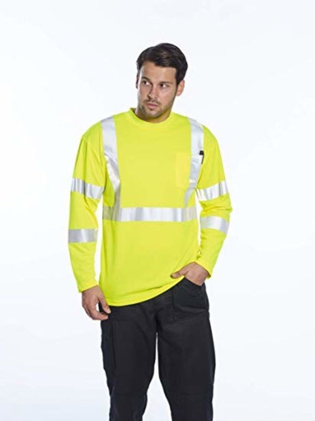 Yellow Hi-Vis Long Sleeved T-Shirt - 4XL S191YER4XL