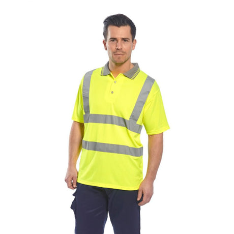 Yellow Hi-Vis Short Sleeve Polo Shirt - 4XL S477YER4XL