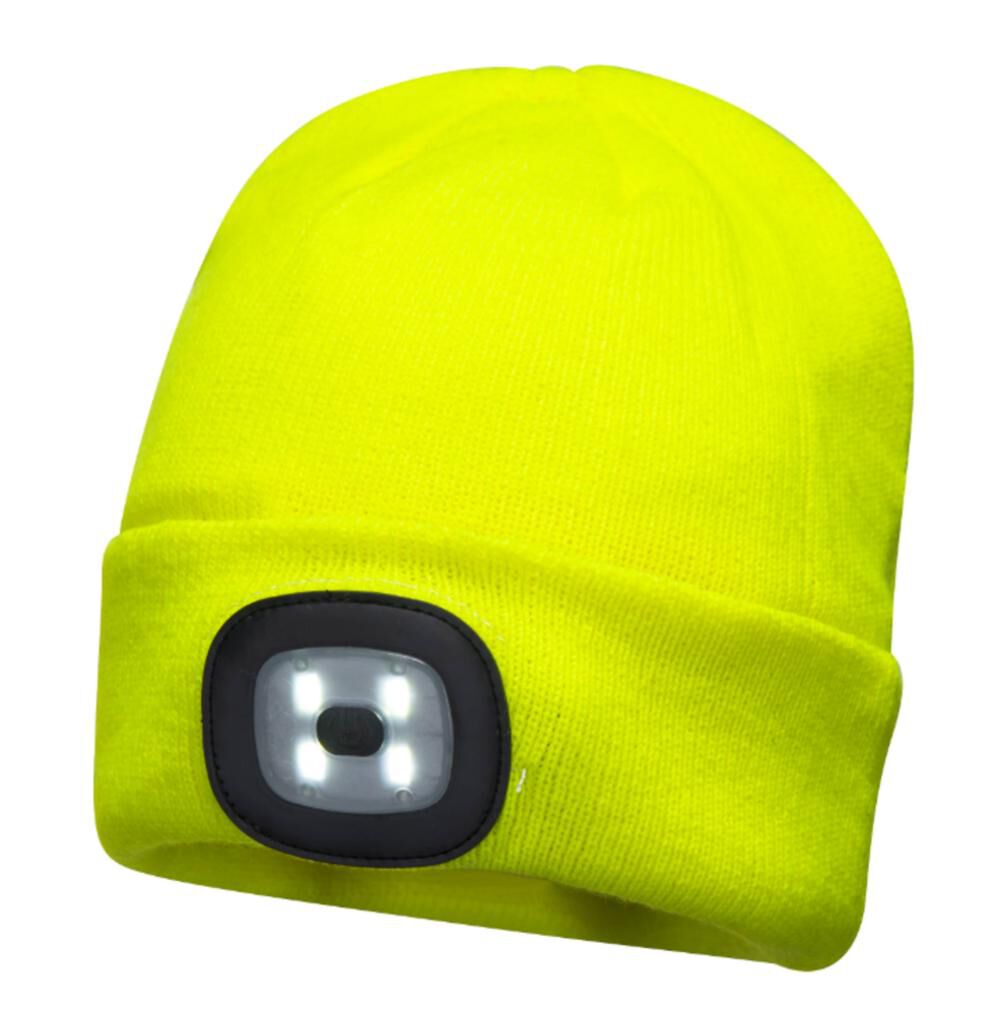 Yellow Rechargeable LED Beanie B029YER