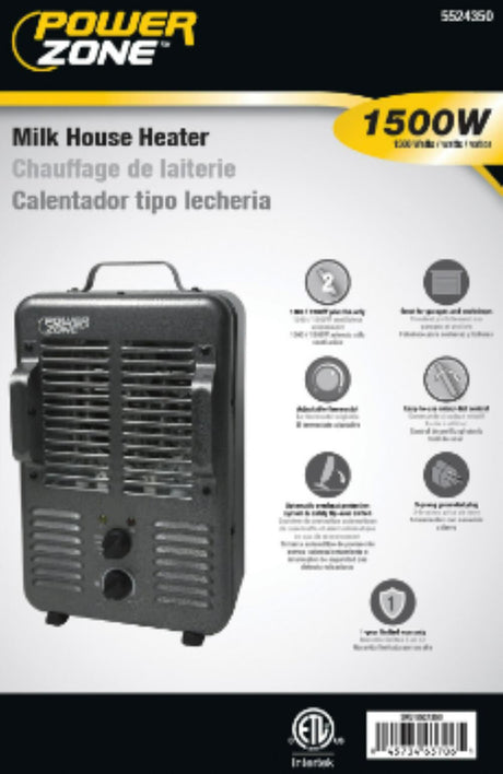 Zone Milk House Heater 1300/1500Watt BNS-15U3