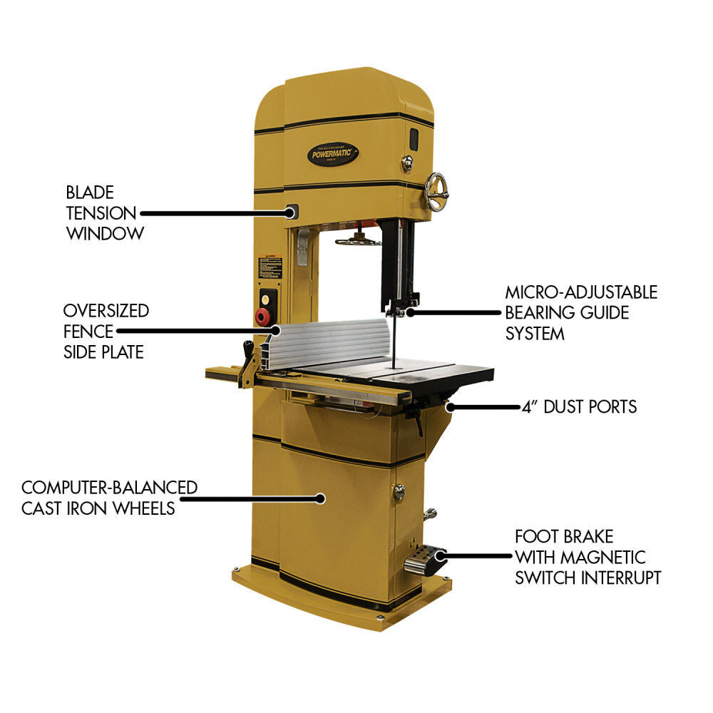 PM1800B-3T Bandsaw 5HP3PH460V Armorglide 1791801BT