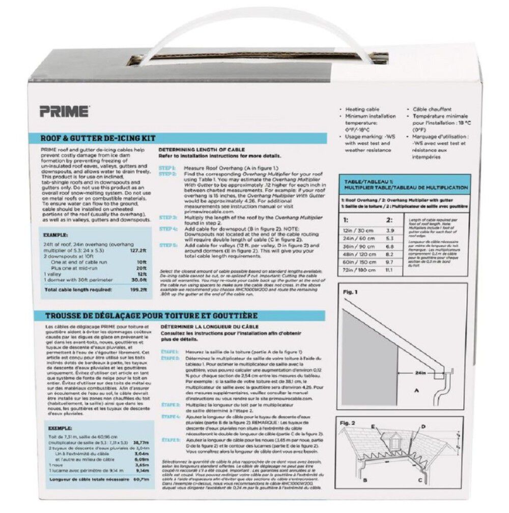 160' Roof & Gutter De-icing Kit RHC800W160