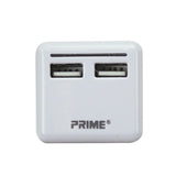 2 Port USB Travel Charger with Retractable Plug PBUSB340