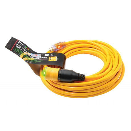 Lock Extension Cord with CGM Yellow Lighted 50' 12/3 SJTW D14412050YLW