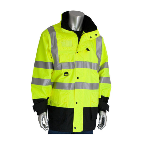 Industrial Products 7-in-1 All Conditions Coat Class 3 Hi-Vis Yellow 3X 343-1756-YEL/3X