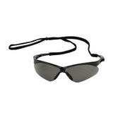 Industrial Products Anser Semi-Rimless Safety Glasses with Black Frame Gray Lens and Anti-Scratch Coating Including Neck Cord 250-AN-10112