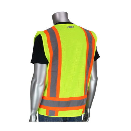 Industrial Products ANSI R2 Two Tone Surveyors Vest Hi Vis Yellow Large 302-0500-YEL/L