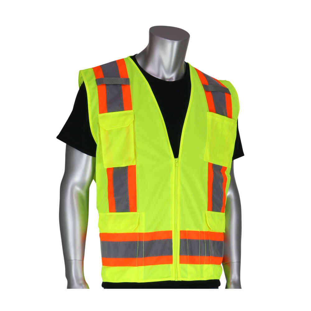 ANSI R2 Two Tone Surveyors Vest Hi Vis Yellow Large 302-0500-YEL/L