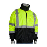 ANSI R3 Black Bottom Bomber Jacket Hi Vis Lime Yellow Large 333-1766-LY/L