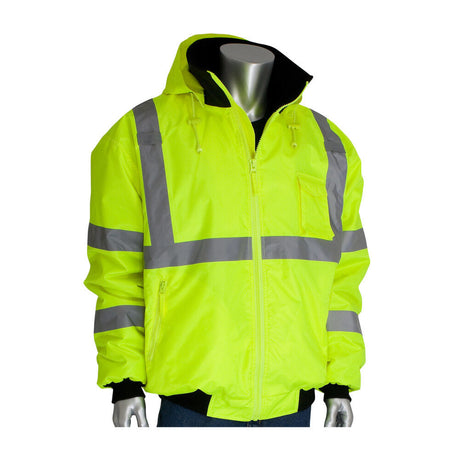 Industrial Products ANSI R3 Bomber Jacket Hi Vis Lime Yellow Small 333-1762-LY/S