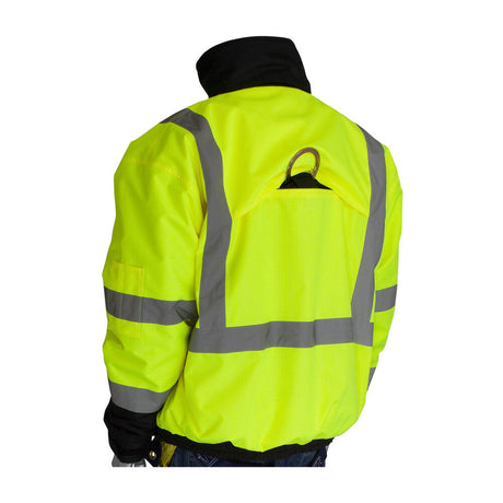 Industrial Products ANSI R3 Premium Plus Bomber Jacket Hi Vis Lime Yellow Small 333-1770-LY/S