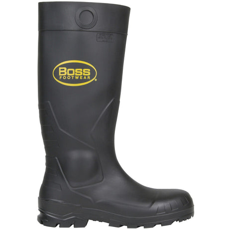 Industrial Products Boss Footwear 16in Black PVC Plain Toe Boot Size 10 380-800/10
