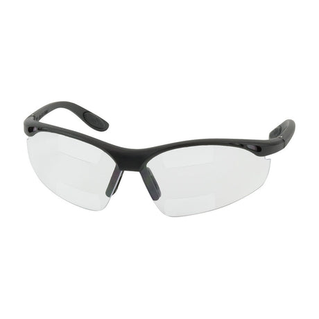 Industrial Products Double Mag Readers Semi-Rimless Safety Readers with Black Frame Clear Lens and Anti-Scratch / Anti-Fog Coating +2.50 TOP/BOT 250-25-2525