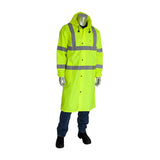 Industrial Products Falcon Raincoat Hi Vis Yellow ANSI All Purpose 48in XL 353-1048-LY/XL