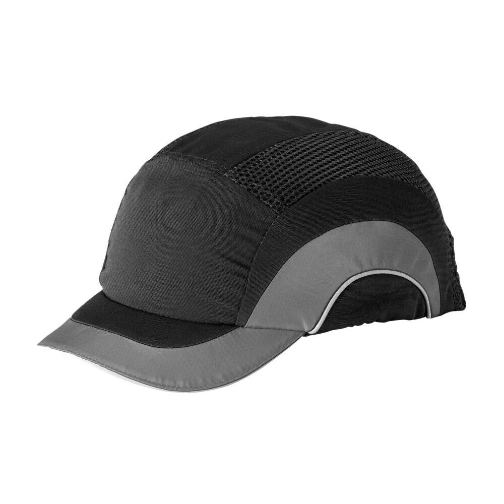 Industrial Products HardCap A1+ Bump Cap Black/Gray Short Brim Baseball Style 282-ABS150-12