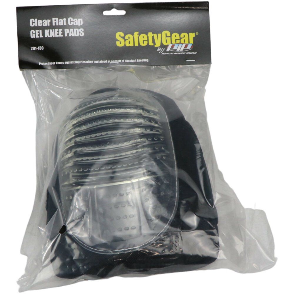 Knee Pads Clear PVC Flat Cap Black Gel 291-130