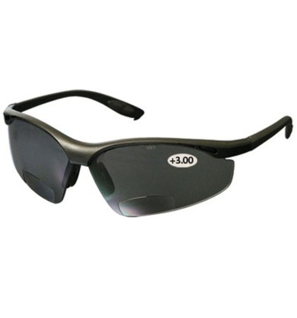 Mag Readers Semi-Rimless Safety Readers with Black Frame Gray Lens and Anti-Scratch Coating +3.00 250-25-0130
