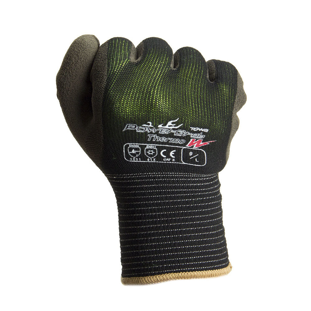 PowerGrab Thermo W 13G Poly Shell 10G Acrylic Liner Latex MS Grip XL 12 Pairs of Gloves 41-1430/XL