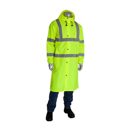 Raincoat Falcon Hi Vis Yellow ANSI All Purpose 48in Large 353-1048-LY/L