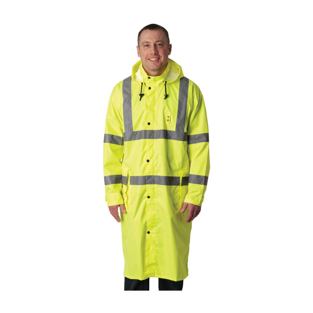 Raincoat Falcon Hi Vis Yellow ANSI All Purpose 48in Large 353-1048-LY/L