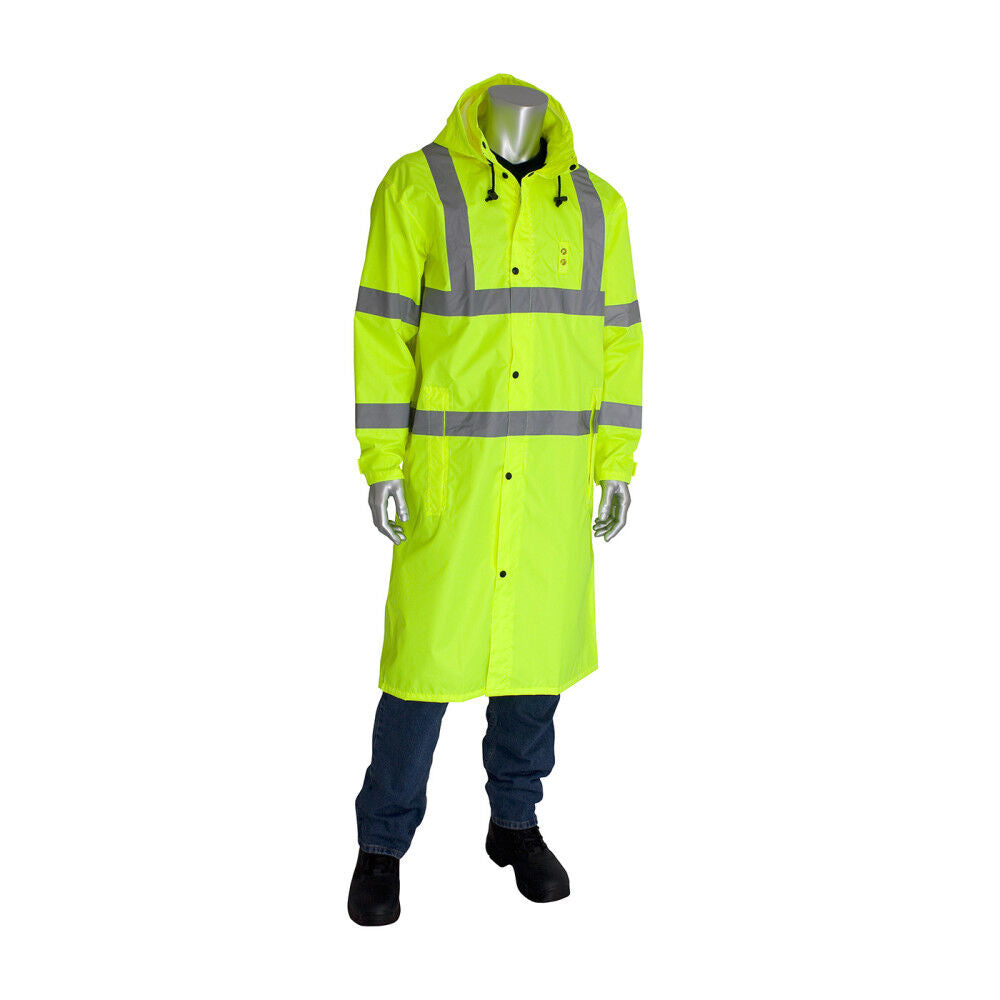 Raincoat Falcon Hi Vis Yellow ANSI All Purpose 48in Large 353-1048-LY/L