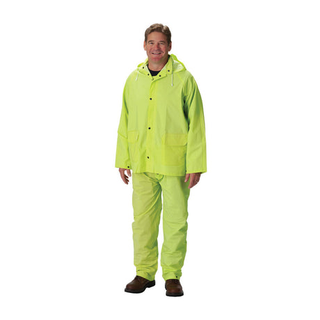 Rainsuit 3pc. .35mm PVC/Polyester Hood Corduroy Collar Hi Vis LY M 201-355M