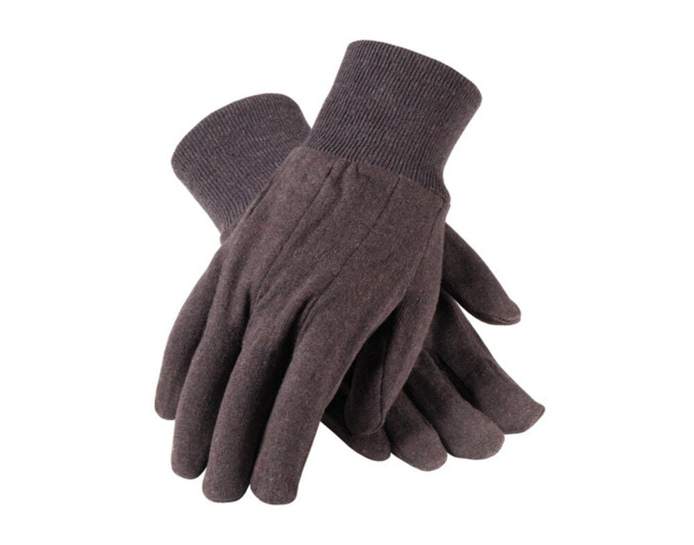 Regular Weight Polyester / Cotton Jersey Glove Brown Mediumen's OSFA 12 Pairs of Gloves 95-808