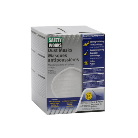 Industrial Products Safety Works Non Toxic Dust Mask White 50pk 10028560