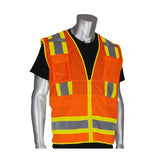 Surveyors Tech Vest Hi-Vis Orange Two-Tone Ten Pocket 5X 302-0700-OR/5X