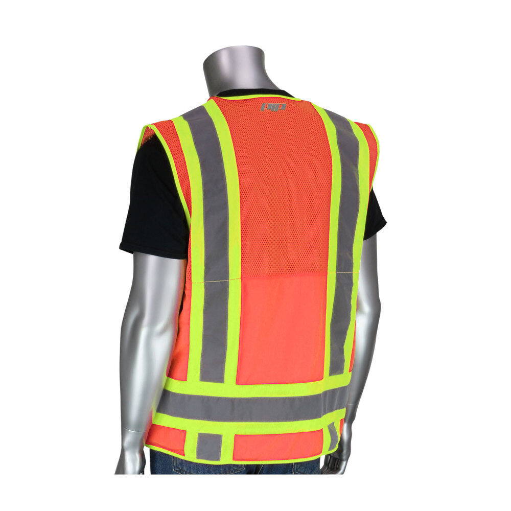 Surveyors Tech Vest Hi-Vis Orange Two-Tone Ten Pocket XL 302-0700-OR/XL