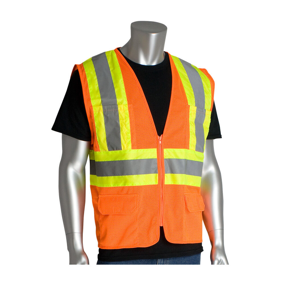 Value Mesh Vest Class 2 Hi-Vis Orange Four Pocket 2X 302-MVZPOR-2X