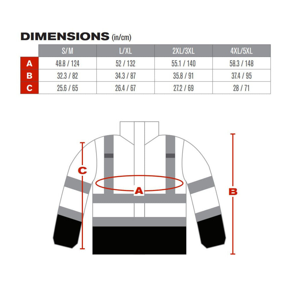 Waterproof Jacket Falcon Hi Vis Yellow ANSI 2X/3X 353-1200LY-2X/3X