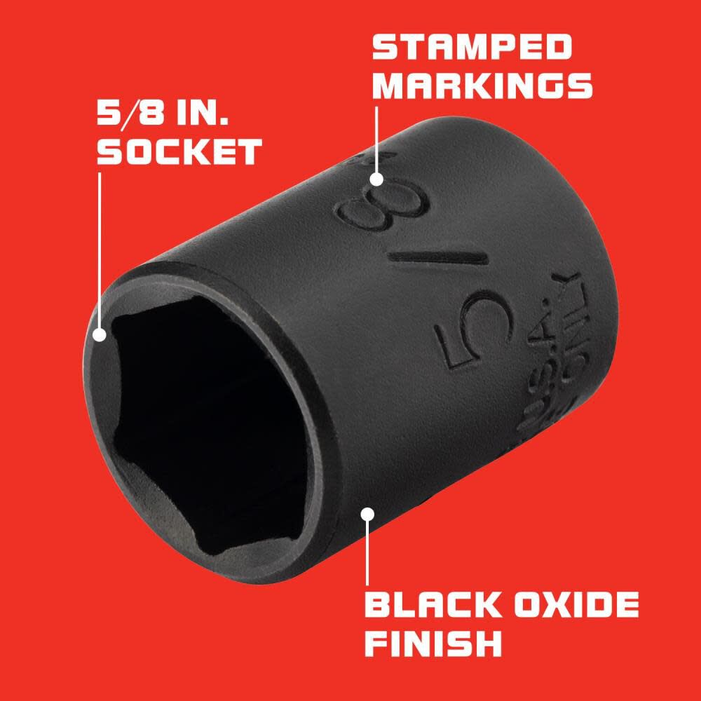 1/4in Drive Black Oxide Socket 5/8in - 6 Point J4720AB