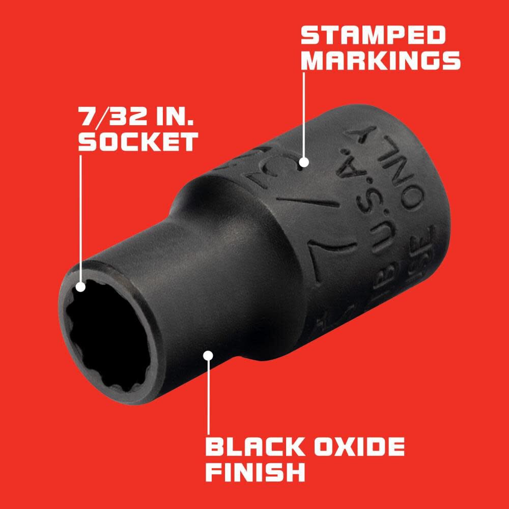 1/4in Drive Black Oxide Socket 7/32in - 12 Point J4707TB