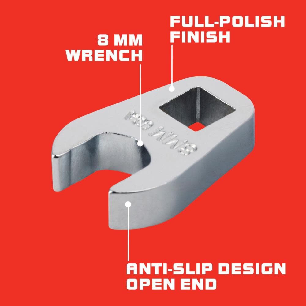 1/4in Drive Metric Crowfoot Wrench 8 mm - Open End J4708MCF