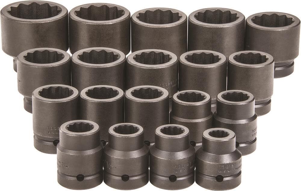 1in Drive 12 Point Impact Socket Set 19pc J76119