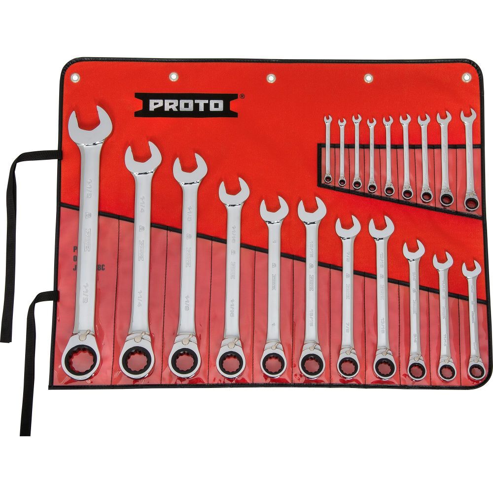 20 Piece Full Polish Combination Reversible Ratcheting Wrench Set 12 Point JSCVT-20S