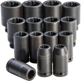 3/4in Drive 12pt Deep Metric Impact Socket Set 15pc J72104M