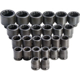 3/4in Drive 12pt Metric Impact Socket Set 26pc J72106M