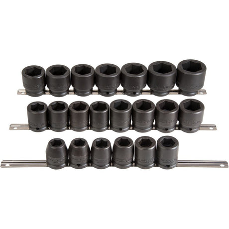 3/4in Drive 6pt Metric Impact Socket Set 21pc J72103M