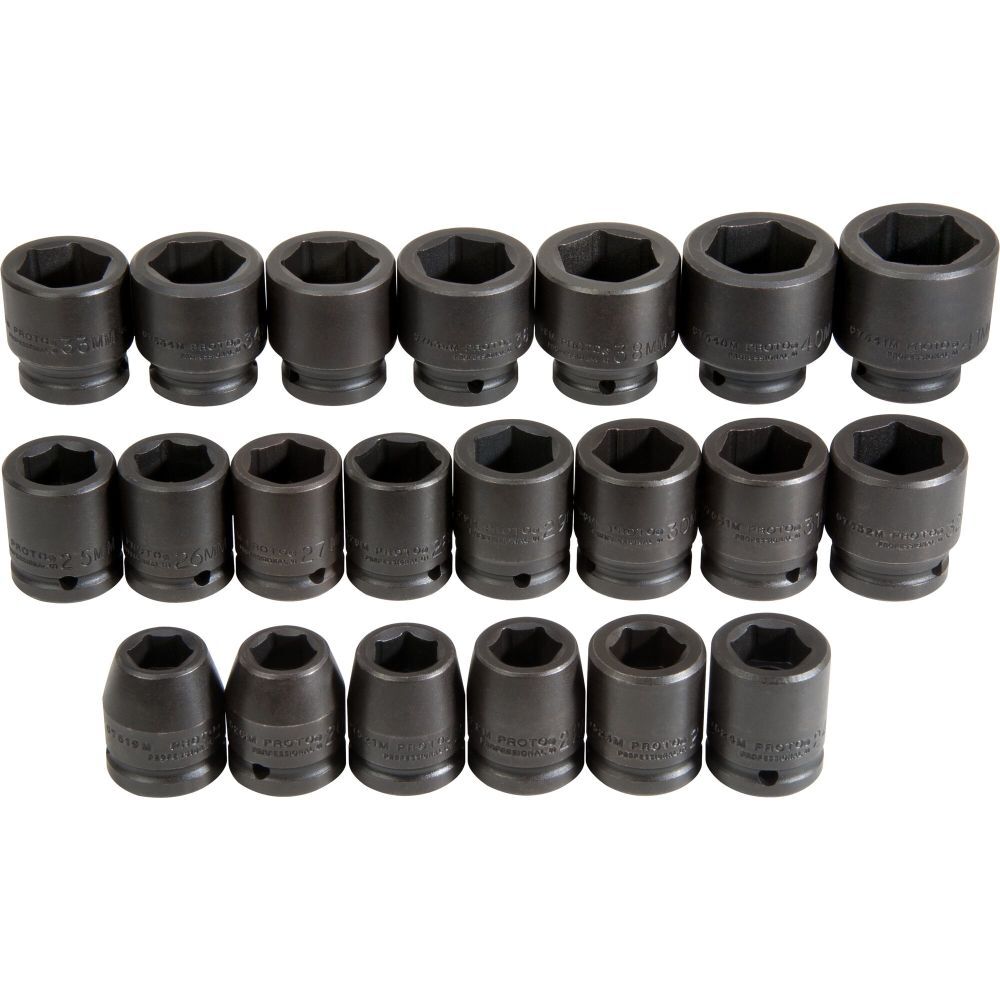 3/4in Drive 6pt Metric Impact Socket Set 21pc J72103M