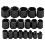 3/8 in Drive Metric Deep ImpactSocket6Point 19 Piece Set J72206