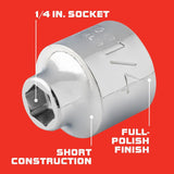 3/8in Drive Super Short Socket 1/4in - 6 Point J5208HS