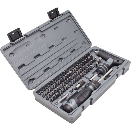 91 Piece Multibit Set with Ratcheting Screwdriver and T-Handle J61390