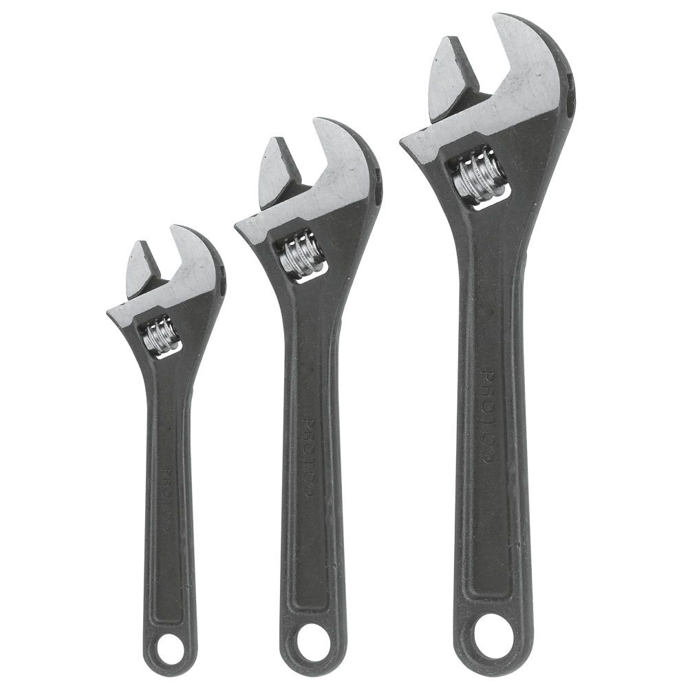 Adjustable Black Oxide Wrench Set 3pc J795SA