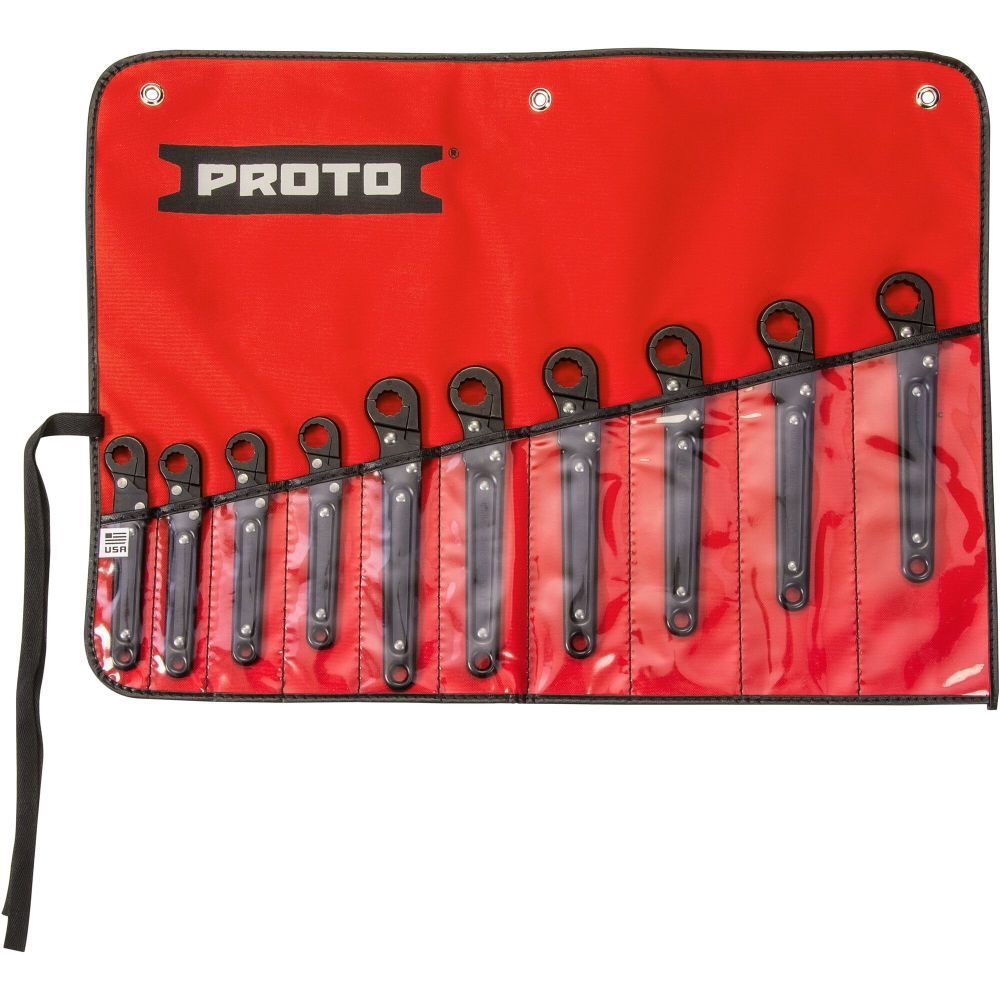 Metric Ratcheting Flare Nut Wrench Set 10pc J3800M